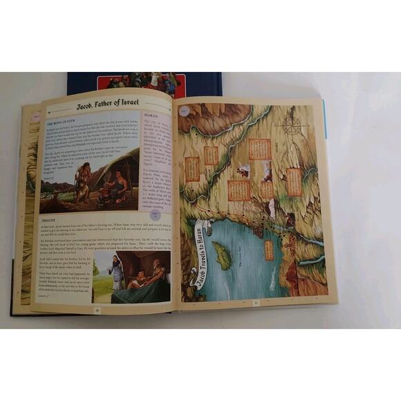 Bible Dictionary & Atlas Book Lot Children's Illustrated Colorful Homeschool - Picture 5 of 9